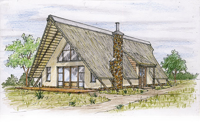 An A-frame cottage in the bush An A-frame cottage in the bush
