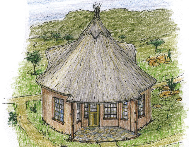 A home with nine rondavels A home with nine rondavels