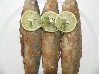Durban sardines in polenta