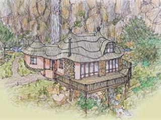 A cottage built on stilts A cottage built on stilts
