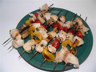 Chicken souvlakia