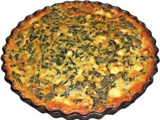 Leek, spinach & feta crustless quiche