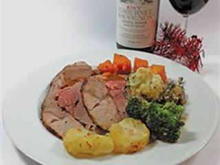 Roast lamb and vegetables