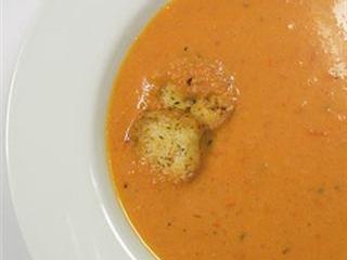 Cream of Tomato soup with croutons