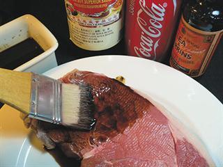 Steak with a Coke, soy & Worcestershire basting Steak with a Coke, soy & Worcestershire basting