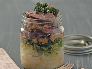 Thai- influenced beef salad in a jar