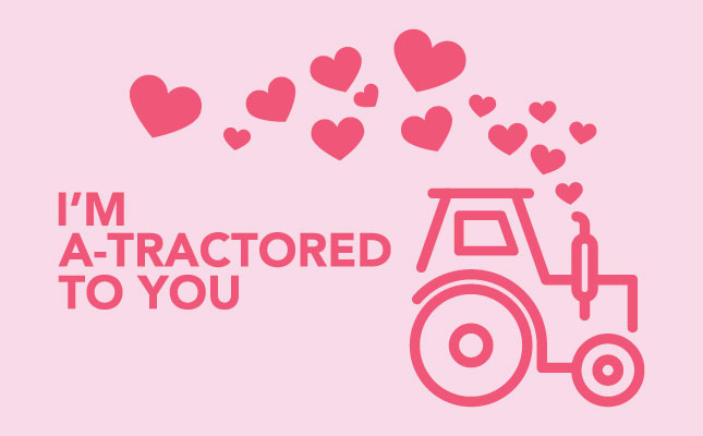 DIY farmers' Valentine's Day card