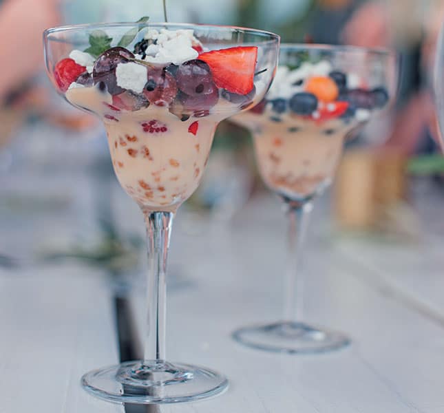 Modern boozy berry trifle