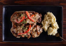 pork fillets with a sweet pepper sauce