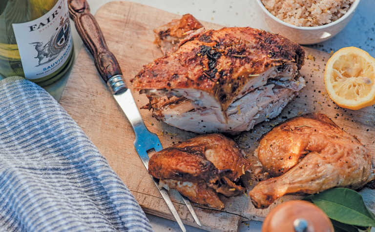 Roast chicken portions with zesty Italian lemon sauce Roast chicken portions with zesty Italian lemon sauce