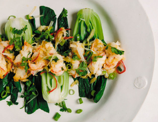 Prawns with pak choi and five-spice seasoning Prawns with pak choi and five-spice seasoning