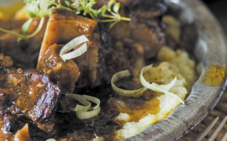Slow-cooked oxtail with burnt sugar