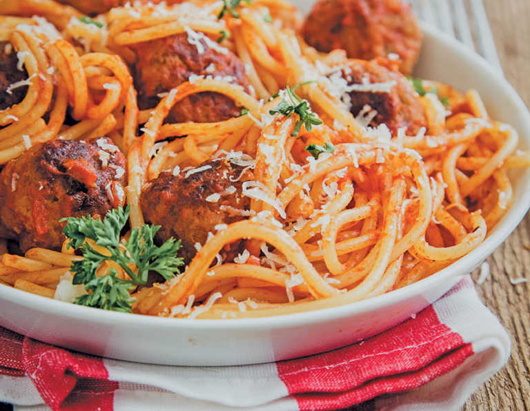 A pasta and meatballs classic