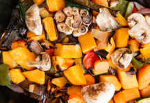 Platter of roast vegetables