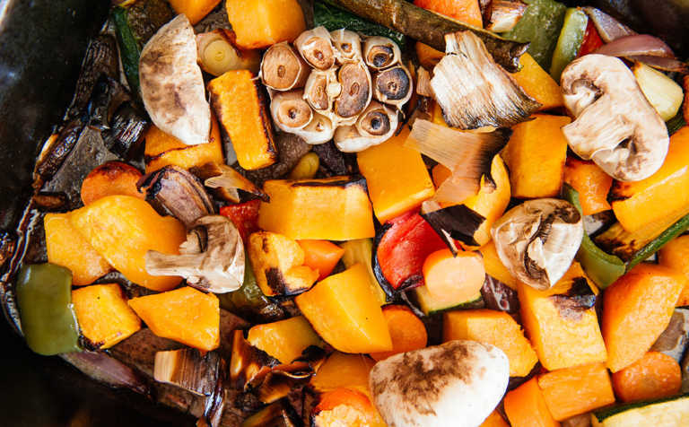 Platter of roast vegetables Platter of roast vegetables