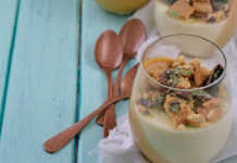 Peppermint Crisp and vanilla panna cotta