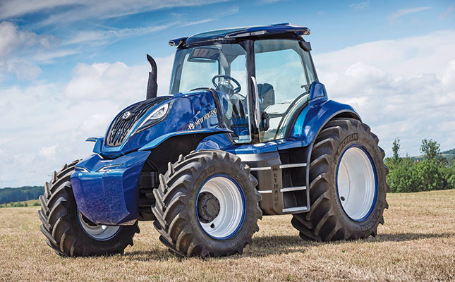 A methane-powered tractor by New Holland