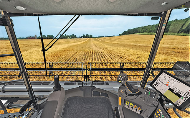 Steering a combine with a joystick