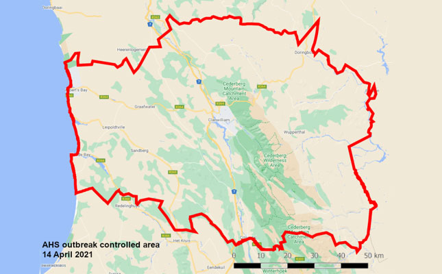 Concern about African horse sickness in protection zone