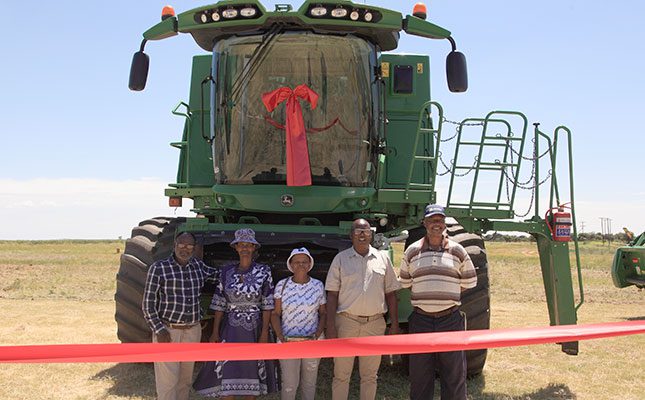 Taung farmers receive harvester to boost crop production