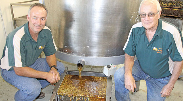 Louis and Dr Kraai van Niekerk in their processing plant on the Lourensford Estate in Somerset West.