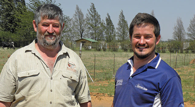 Johan (left) and Pieter Daffue of the Zandu Dexter Stud outside Bloemfontein. The Zandu Stud has a reputation for quality animals.