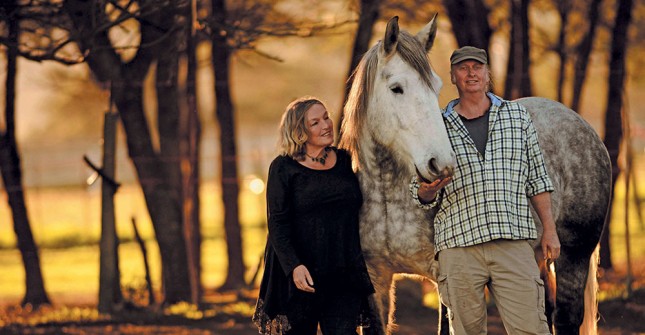 Peter-and-Christine-Watt-with-Betty-the-percheron Peter-and-Christine-Watt-with-Betty-the-percheron