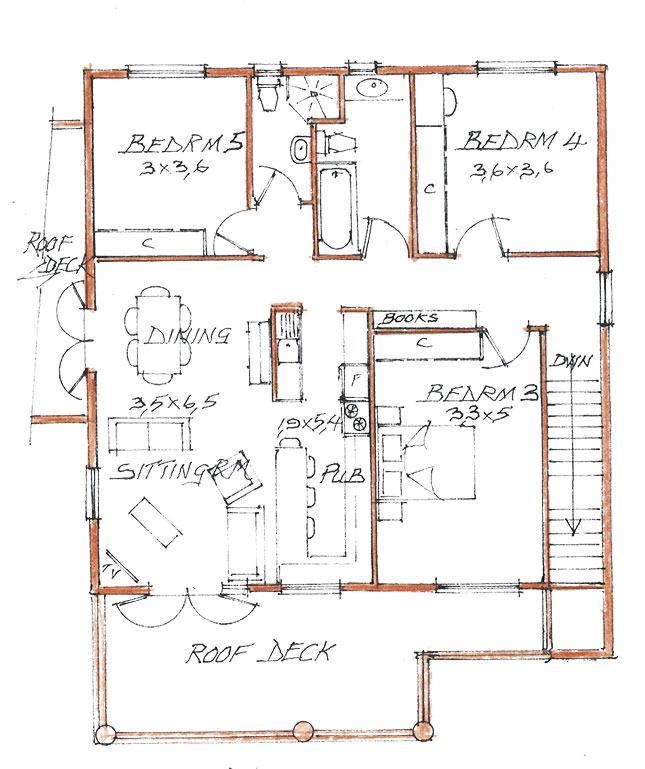 Double-storey home: first floor