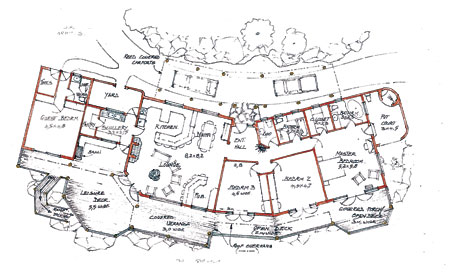 Floor plan: House 246m2 + decks, veranda & carports